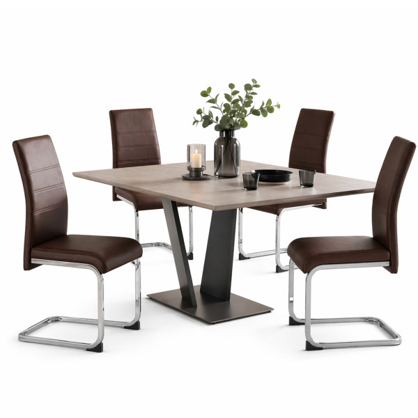 Schwingstuhl SallyC PU 4er Braun