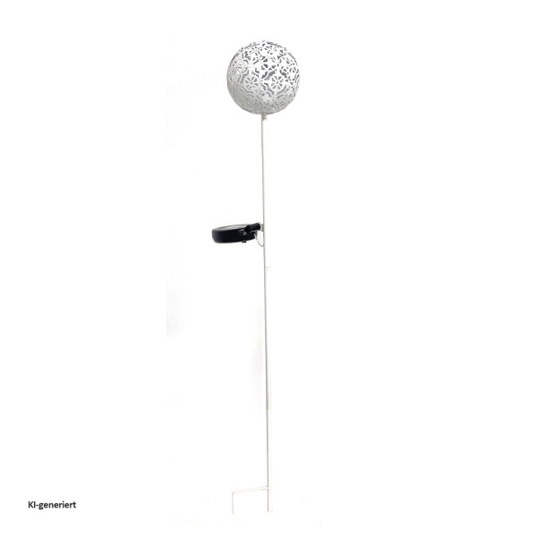 Solarlaterne Luna flower creme Metall