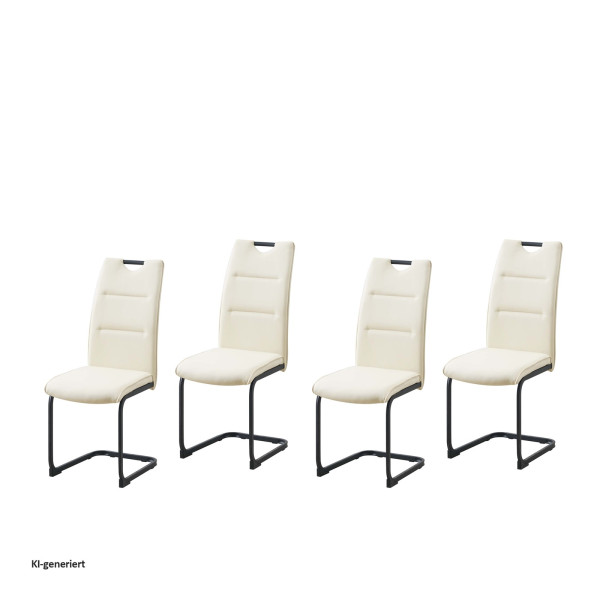 Schwingstuhl DannyP PU Creme 4er Set