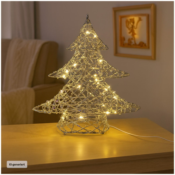 LED Baum S, silber, 20 LED's,mit Timer