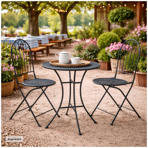 Gartentisch und 2 Stühle Ivo Blau