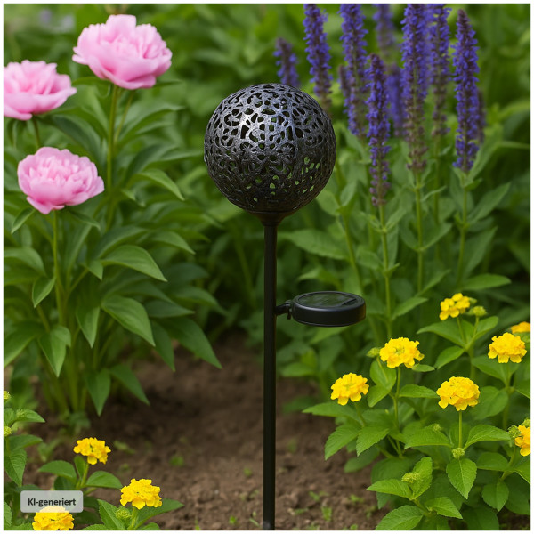 Solarlaterne Luna flower Braun Metall