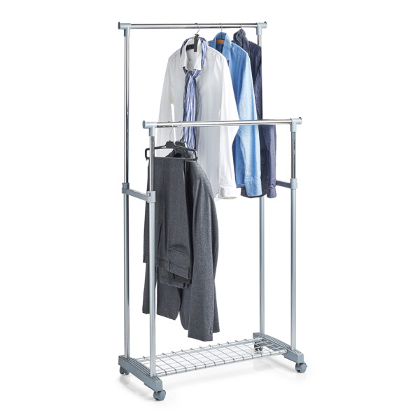 Zeller Present Metall/Kunststoff Rollkleiderständer, 2-stufig