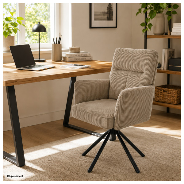 Drehstuhl Kyra beige cord