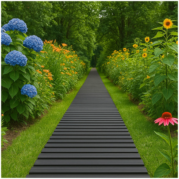 Gartenweg Nessa zum Ausrollen, 64teilig, grau