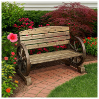 HTI-Living Sommerset Natur Gartenbank mit Wagenrädern als Armstütze HTI-Living Sommerset Natur Gartenbank mit Wagenrädern als Armstütze