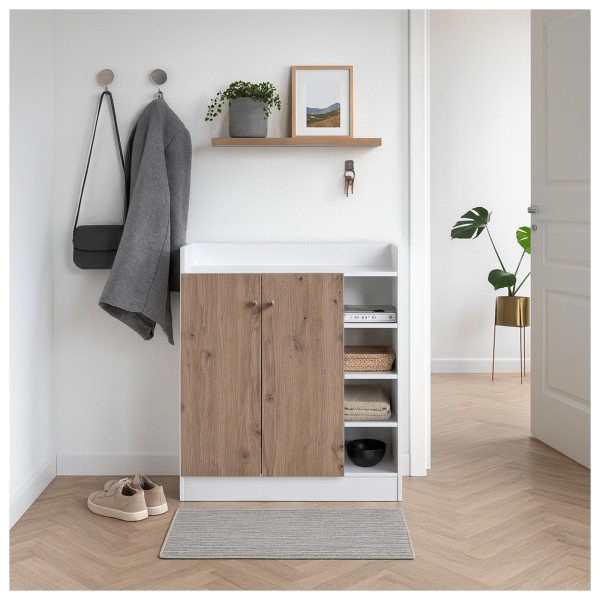 Kommode Nina 5 Weiß Artisaneiche