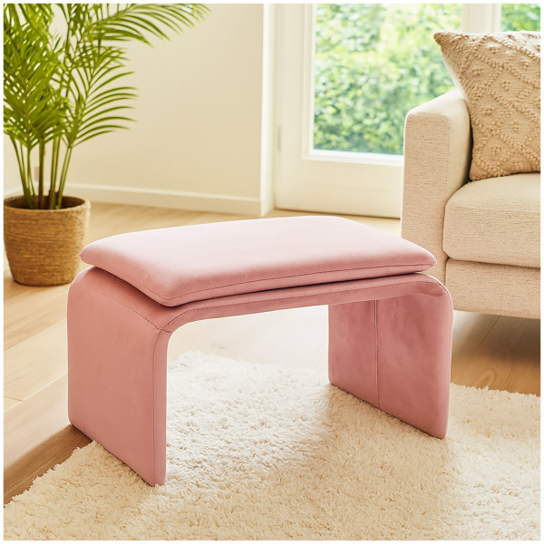HTI-Living Vance Rosa Polsterhocker B/H/T 61 x 34,5 x 40 cm