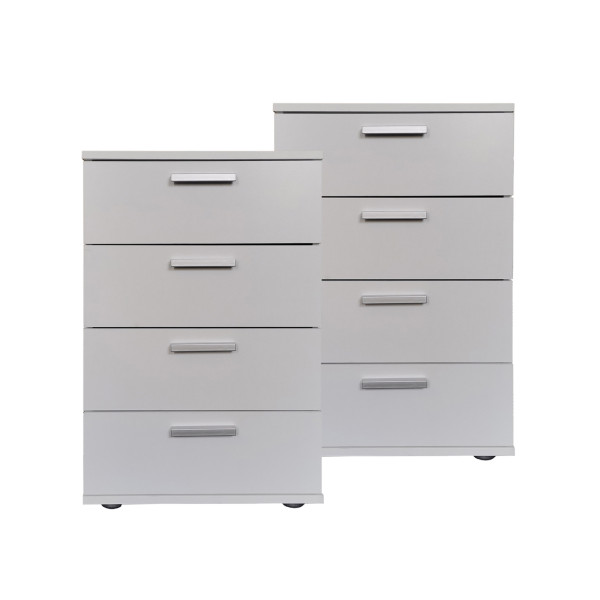 Nachtkonsole Nachtschrank Nina 4 Weiß 2er-Set