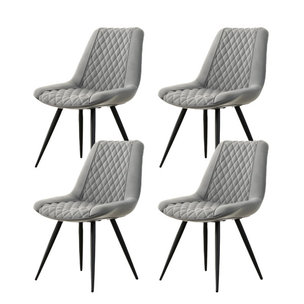 HTI-Living Kunstleder Grau Esszimmerstuhl Astrid 4er-Set