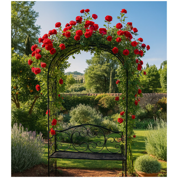 HTI-Living mit Rosenbogen Gartenbank
