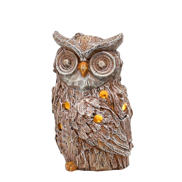 Polyresin Eule mit Glitter, durchscheinend 10,5 x