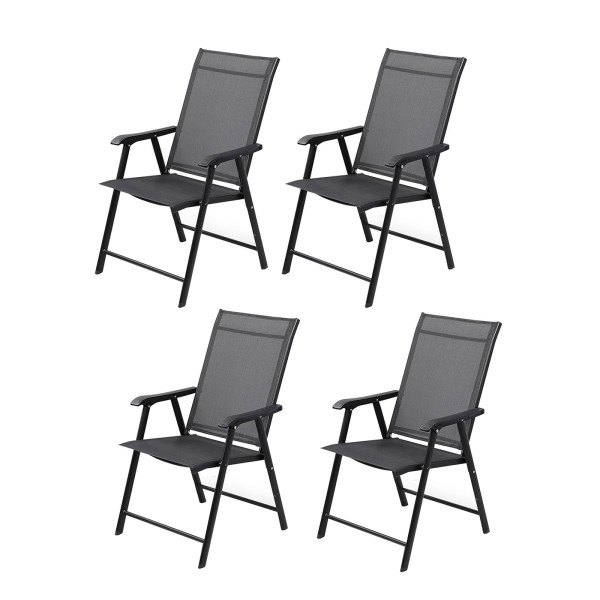 HTI-Living Grau Gartenstühle 4 Stück