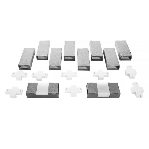 Beetumrandung Nessa Solar, Brick, 10teilig, grau
