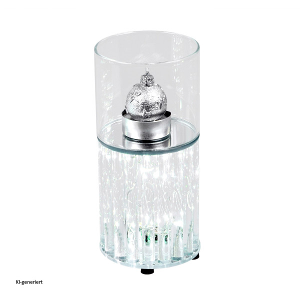 Windlicht 17 cm mit LED Licht