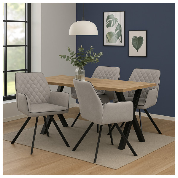 HTI-Living Tumalo Grau 2er-Set Stuhl
