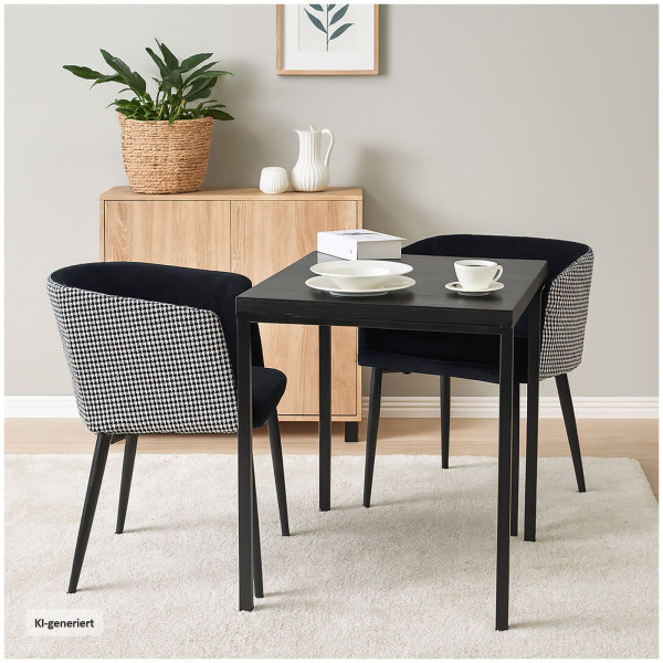 Stuhl Destin Hahnentritt Schwarz-Weiß 2er-Set