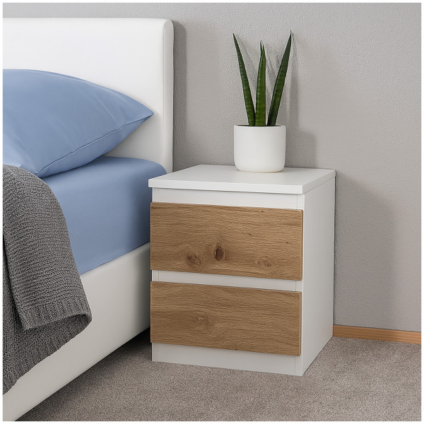 Kommode Thekla 2 Schubladen weiß-artisaneiche 2er