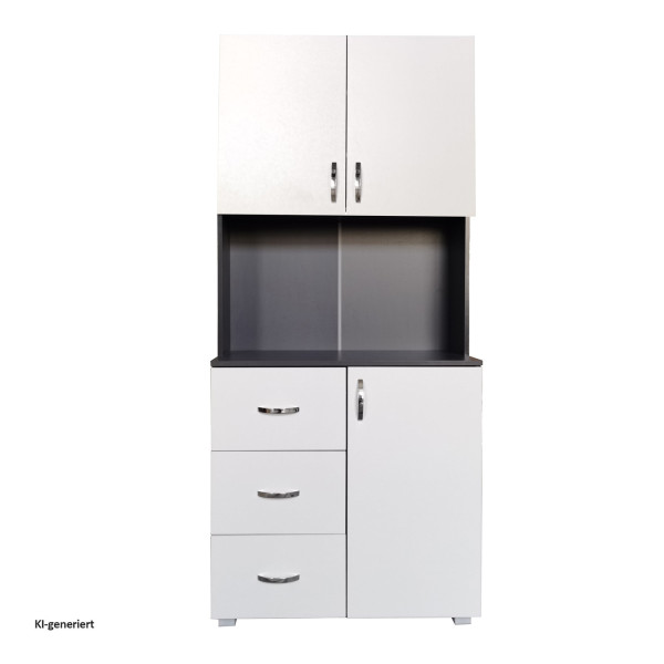 Küchenschrank Blanca Grau Weiß