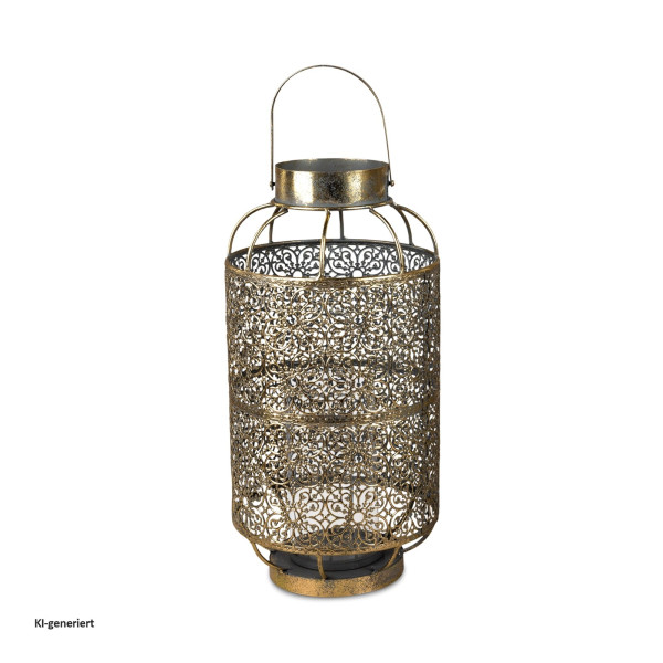 Windlicht rund 23x44 Metall Ornament