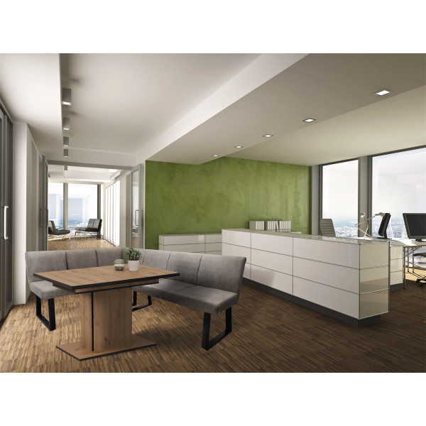 Eckbank 152 x 192 Vemal Grau kurzer Schenkel links