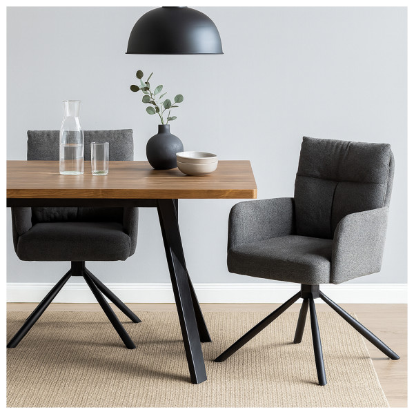 Drehstuhl Kyra grau 2er