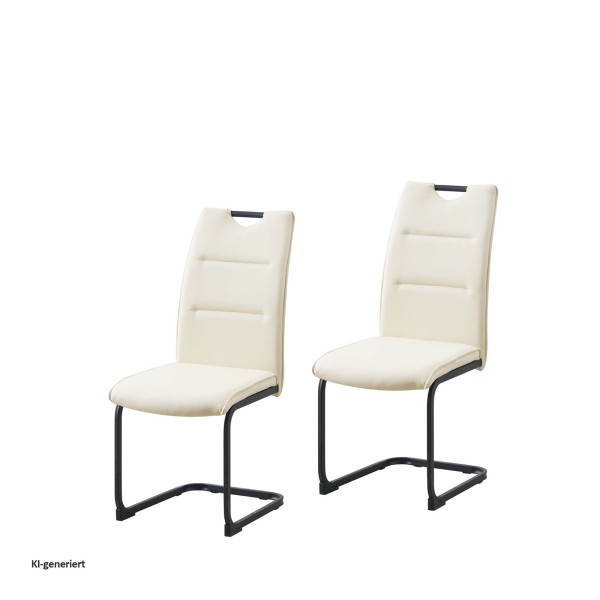 Schwingstuhl DannyP PU Creme 2er Set