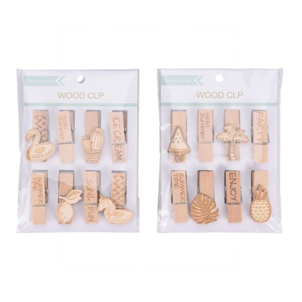 BRIEFKLEMMER 4.5CM , 8 Stück, 2-fach sortiert