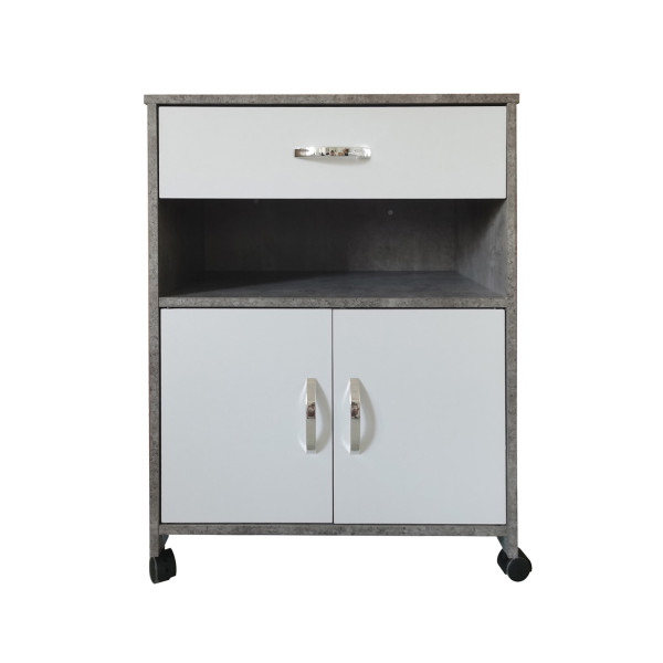 Küchenschrank Blanca Beton Weiß