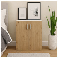 HTI-Living Nina Weiß-Artisaneiche Kommode mit 2 Regalfächern HTI-Living Nina Weiß-Artisaneiche Kommode mit 2 Regalfächern