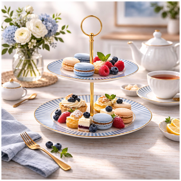 Harmony Etagere 2-stöckig 24 cm Gelb