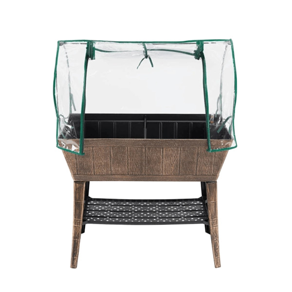 Hochbeet Nessa, mit Frühbeetabdeckung, brush