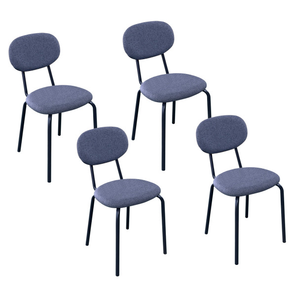 Stuhl Anella Dunkelgrau 4er-Set