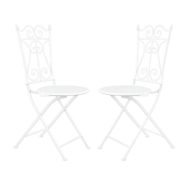 Gartenstuhl Oleander creme 2er Set Metall