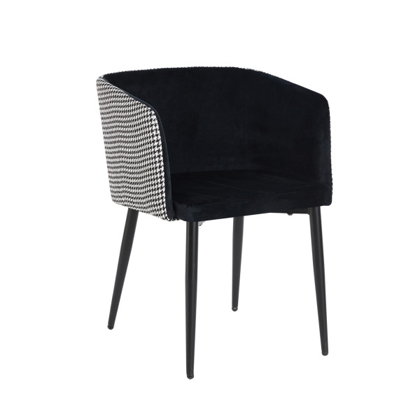 Stuhl Destin Hahnentritt Schwarz-Weiß