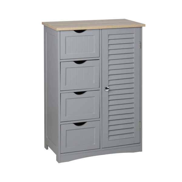Badezimmerschrank Sarah Grau, Braun MDF