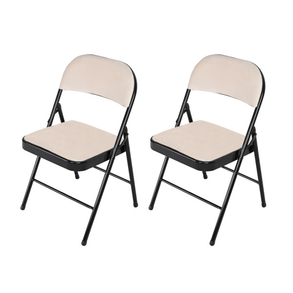 HTI-Living Velvet Beige 2er-Set Klappstuhl Wedigo