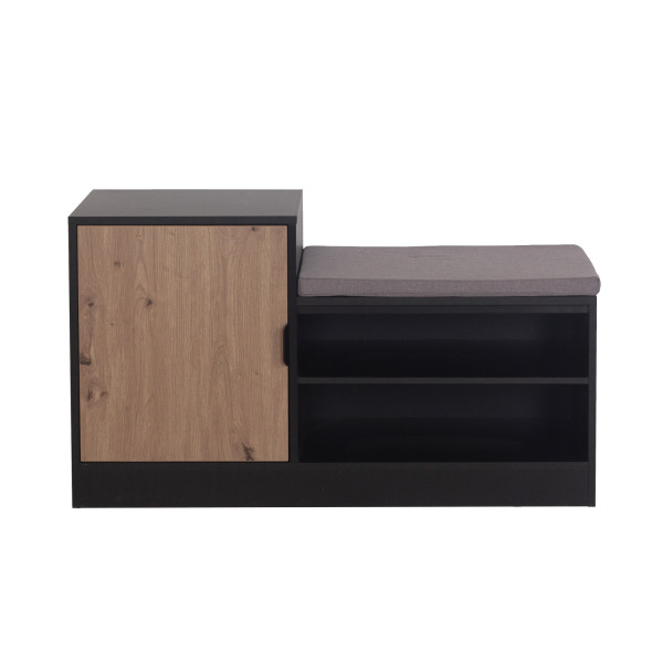 Schuhbank Dana Schwarz Eiche Streifen