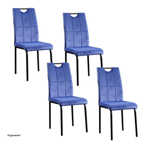 Stuhl Denton Velvet blau