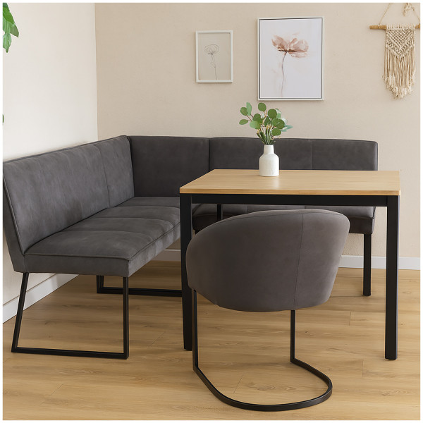 HTI-Living Vemal kurzer Schenkel links Eckbank 152 x 192 cm Schwarz