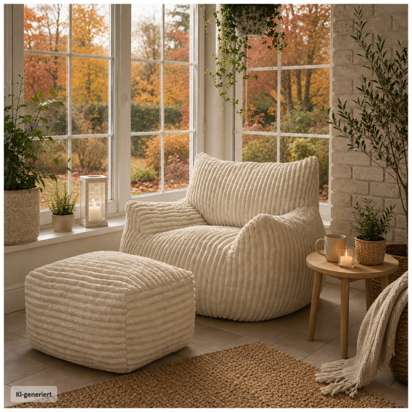 Bodensessel Adina beige komprimiert