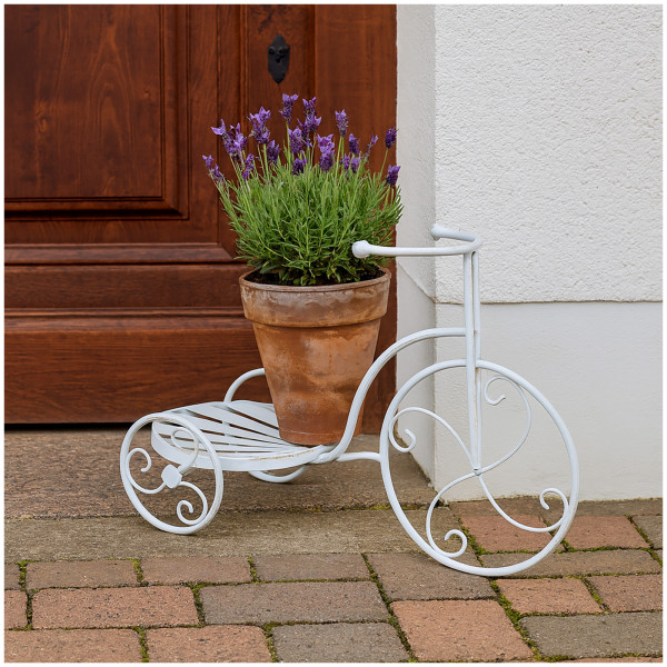HTI-Living Vintage Weiß Pflanzenständer im Fahrrad-Design
