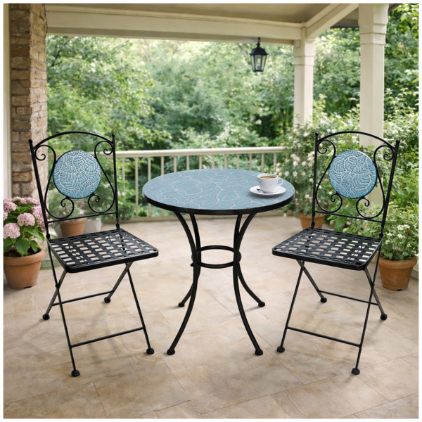 Gartentisch und 2 Stühle Celia Blätter