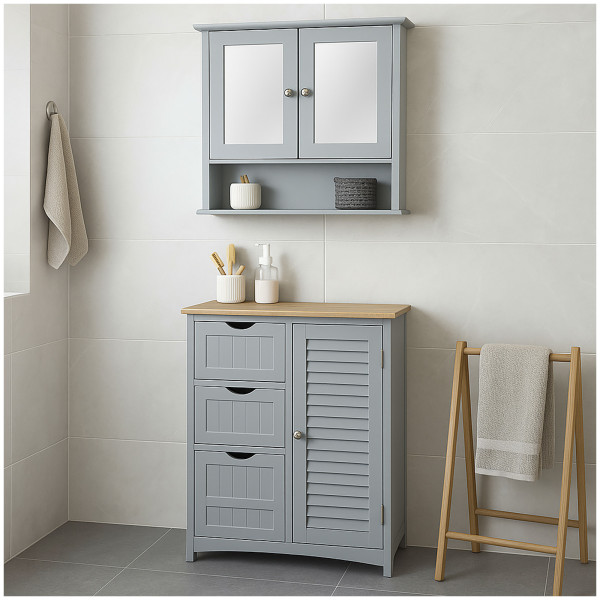 HTI-Living mit Tür und Schubkästen Badezimmerschrank Sarah Landhausstil