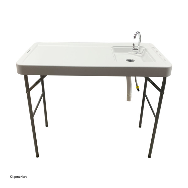 Fischreinigungstisch Fritz weiß HDPE / Stahl