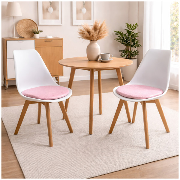 Stuhl Atlanta Weiß/PU Rosa Muster 2er-Set