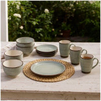 NTK-Collection Grün 16-teiliges Tafelservice aus Keramik NTK-Collection Grün 16-teiliges Tafelservice aus Keramik