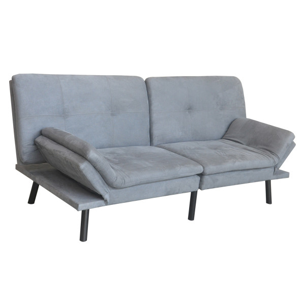 HTI-Living Grau Sofa mit verstellbaren Armlehnen