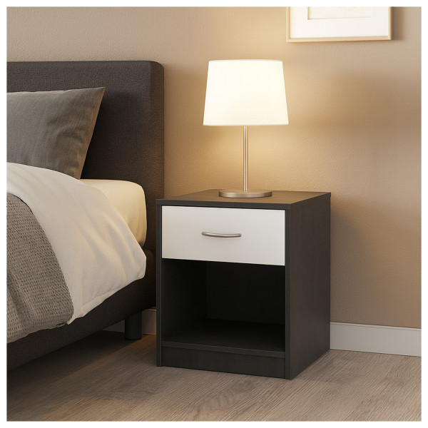 Nachtkonsole Nachtschrank Nina 1 Beton Weiß