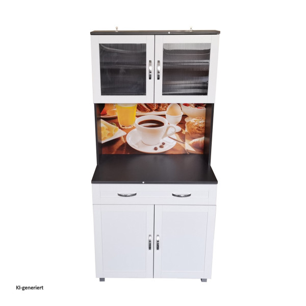 Küchenschrank Blanca Bistro Grau Weiss